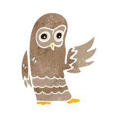 retro cartoon owl