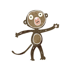 retro cartoon waving monkey