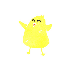 retro cartoon yellow bird