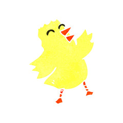 retro cartoon yellow bird