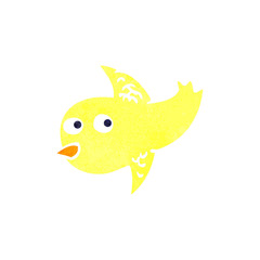 retro cartoon yellow bird