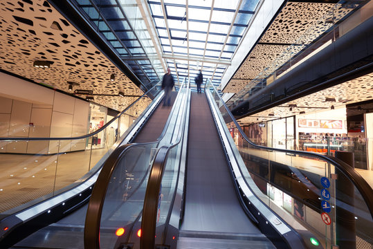 Shopping mall  escalators