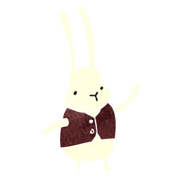 retro cartoon white rabbit