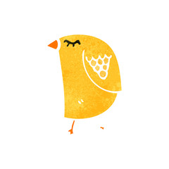 retro cartoon yellow bird