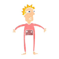retro cartoon man in onesie underwear
