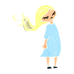 retro cartoon blond girl