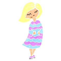 retro cartoon blond girl