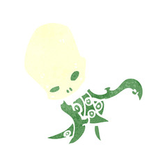 retro cartoon skull monster