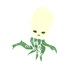 retro cartoon skull monster