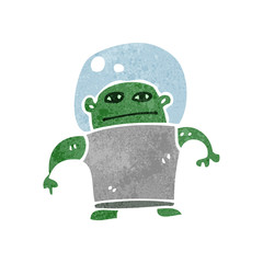 retro cartoon funny little alien