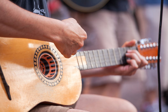 Guitar player during the street concert