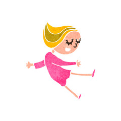 retro cartoon dancing girl