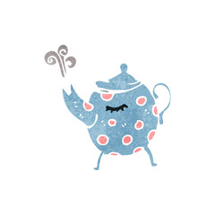 retro cartoon teapot