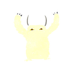 retro cartoon yeti