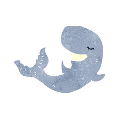 retro cartoon whale