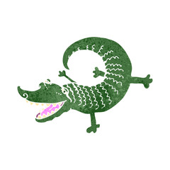 retro cartoon crocodile