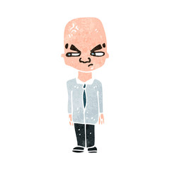 retro cartoon bald head man