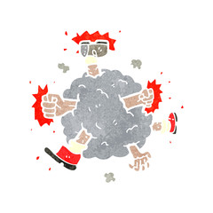 retro cartoon fight cloud