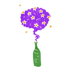 retro cartoon magic potion bottle