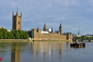 The Houses of Parliament in London in August.
