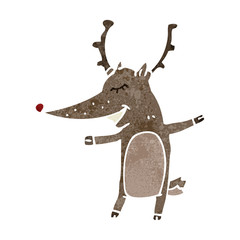 retro cartoon christmas reindeer