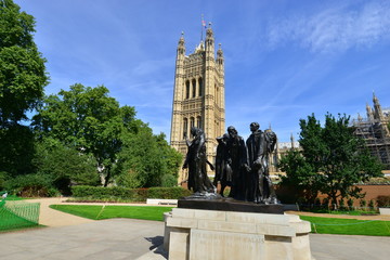 The Houses of Parliament in London in August.