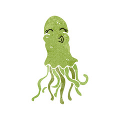 retro cartoon jellyfish