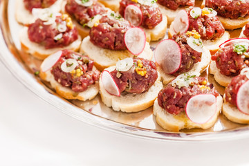 canape with meat