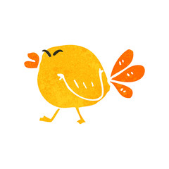 retro cartoon fat bird