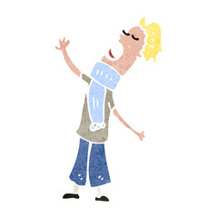 retro cartoon singing man