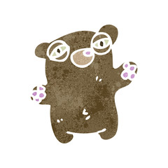 retro cartoon tired little bear