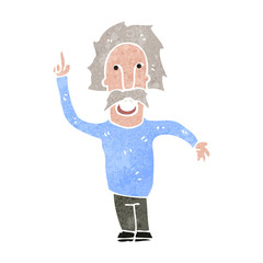 retro cartoon genius scientist