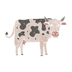 retro cartoon cow