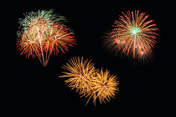 Fototapeta premium Fireworks on black background
