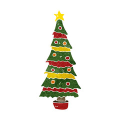 Fototapeta na wymiar retro cartoon christmas tree