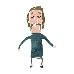 retro cartoon mustache man