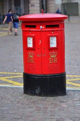 An old British post box in the centre of London, England.