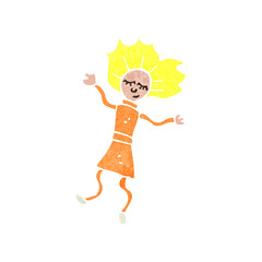 retro cartoon rag doll woman