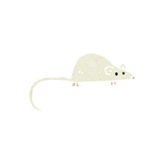 retro cartoon white mouse