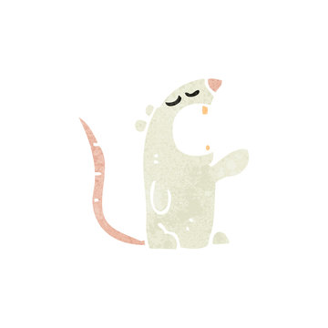 retro cartoon white mouse