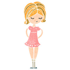 retro cartoon pretty girl