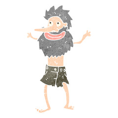 retro cartoon bearded man