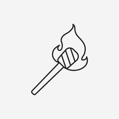 camping fire line icon