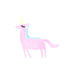 retro cartoon unicorn