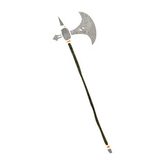 retro cartoon medieval halberd