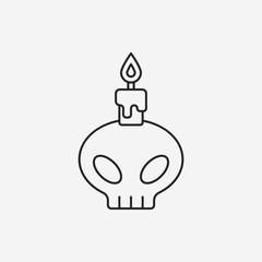 skull candle line icon