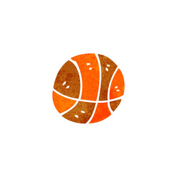 retro cartoon basketball