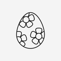 easter egg line icon