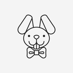 Easter bunny line icon