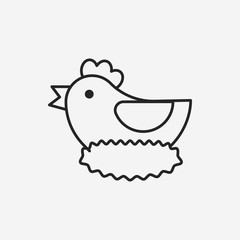 chicken line icon